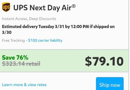 Next Day shippment to 8360 N 25 E  Columbus,IN 47203