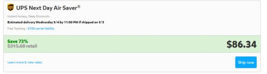 Next Day shippment to 8360 N 25 E  Columbus,IN 47203